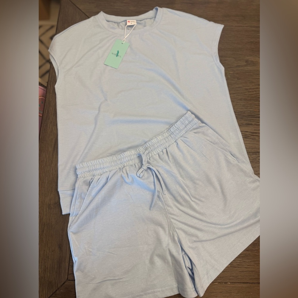 Light Blue Women's Loungewear Set